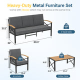 4-Piece Outdoor Conversation Set Patio Chairs with Cushions