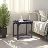 Scalloped Rectangle Side Table Navy Blue