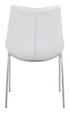 Magnus Dining Chair (Set of 2) White & Silver