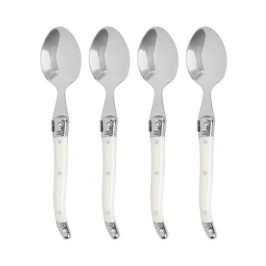 French Home Laguiole Coffee Spoons, Set of 4, Faux Ivory