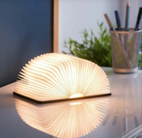 LED Wooden Book Night Light USB Rechargeable Lamp