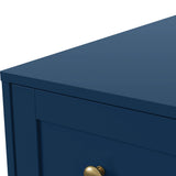 3 Drawer Nightstand, Large Bedside Table with Golden Round