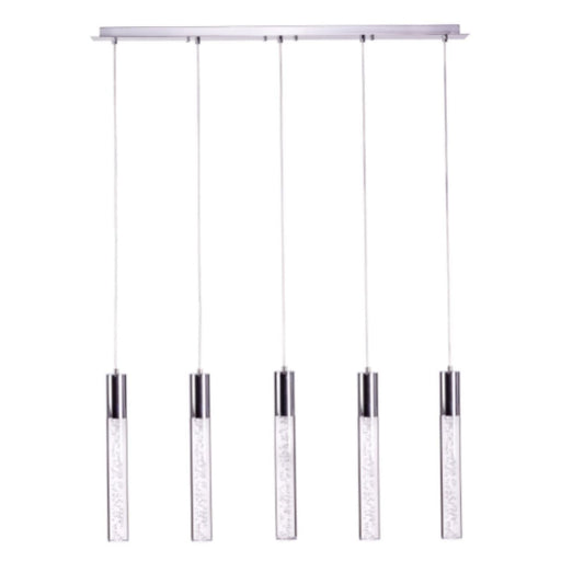 Acrylic Cylinder Chandelier // 5 Light