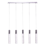 Acrylic Cylinder Chandelier // 5 Light