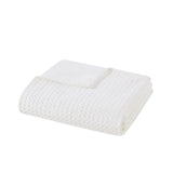 Waffle Weave Textured Duvet Cover Set, White