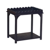 Scalloped Rectangle Side Table Navy Blue