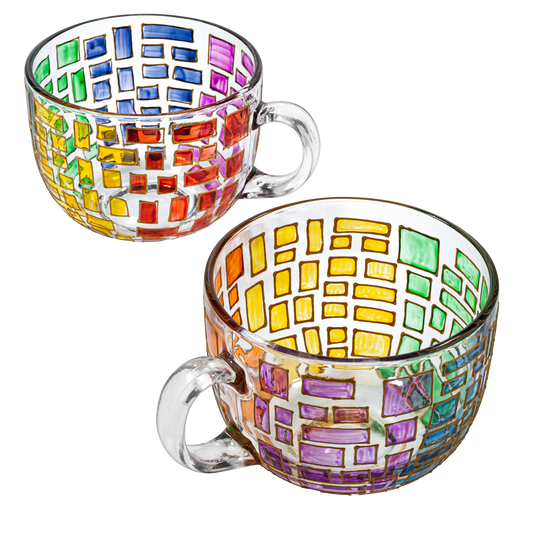 Renaissance Stained Glass Windows Mugs, Set of 2