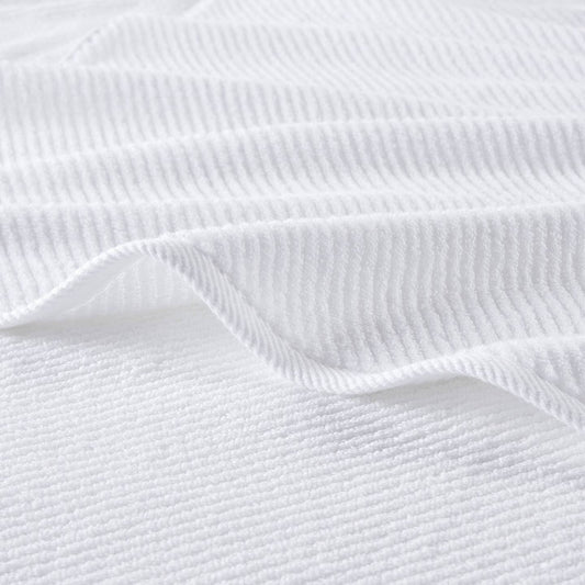 4pcs 100% Cotton Quick-Dry Ribbed Hand Towel Set, White