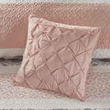 6 Piece Cotton Percale Quilt Set with Throw Pillows, Blush