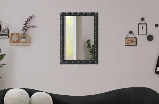 Aubrey Mirror - Elegant Mid-Century Wall Mirror in Solid Acacia Wood Frame for Timeless Style
