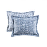 4 Piece Oversized Reversible Matelasse Quilt Set, Blue