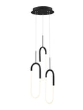 LED Three Clips Chandelier // Matte Black