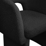 Emmet Contemporary Dining Chair - Luxe Boucle Upholstered Accent Chair with Steel Frame Support