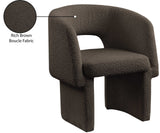 Emmet Contemporary Dining Chair - Luxe Boucle Upholstered Accent Chair with Steel Frame Support