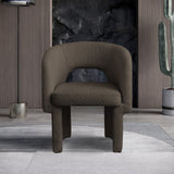 Emmet Contemporary Dining Chair - Luxe Boucle Upholstered Accent Chair with Steel Frame Support