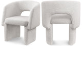 Emmet Contemporary Dining Chair - Luxe Boucle Upholstered Accent Chair with Steel Frame Support
