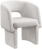 Emmet Contemporary Dining Chair - Luxe Boucle Upholstered Accent Chair with Steel Frame Support