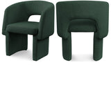 Emmet Contemporary Dining Chair - Luxe Boucle Upholstered Accent Chair with Steel Frame Support