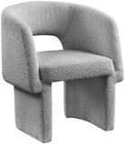 Emmet Contemporary Dining Chair - Luxe Boucle Upholstered Accent Chair with Steel Frame Support