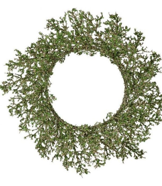 2 FT Green Glitter Spray Wreath