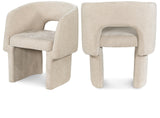 Emmet Contemporary Dining Chair - Luxe Boucle Upholstered Accent Chair with Steel Frame Support