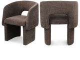 Emmet Contemporary Dining Chair - Luxe Boucle Upholstered Accent Chair with Steel Frame Support