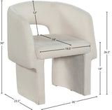 Emmet Contemporary Dining Chair - Luxe Boucle Upholstered Accent Chair with Steel Frame Support