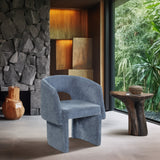 Emmet Contemporary Dining Chair - Luxe Boucle Upholstered Accent Chair with Steel Frame Support