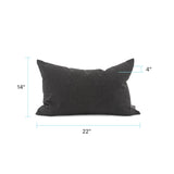 Pillow 14 x 22 Seascape Charcoal - Down Alternative Insert