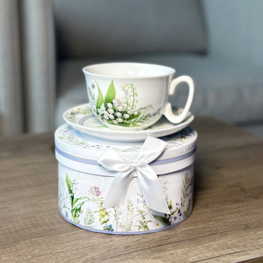 Lily Porcelain Tea & Coffee Cup Saucer Gift Set