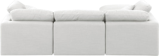 Indulge - Linen 4 Piece Modular Sectional With Chaise - White