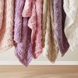 Ruched 50x60" Throw Blanket, Purple