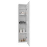 43" High One Door Wall Cabinet, Bathroom Wall Mounted Storage with 3 Adjustable Shelves, Space-Saving Vertical Organizer for Toiletries, Towels & Essentials, Modern Ready-to-Assemble Unit