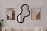 Oblique Mirror - Oversized Contemporary Artful Design with Solid Acacia Wood Frame for Your Wall