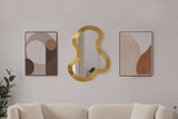 Oblique Mirror - Oversized Contemporary Artful Design with Solid Acacia Wood Frame for Your Wall