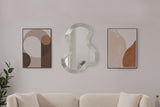 Oblique Mirror - Oversized Contemporary Artful Design with Solid Acacia Wood Frame for Your Wall