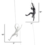 Climbing Couple Set of Two Wall Sculptures // Matte Black and Gold