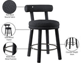 Parlor Counter Stools Set of 2 - Stylish Boucle Upholstered Seating with Solid Wood Frame & Footrest