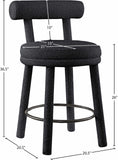 Parlor Counter Stools Set of 2 - Stylish Boucle Upholstered Seating with Solid Wood Frame & Footrest