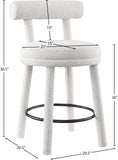 Parlor Counter Stools Set of 2 - Stylish Boucle Upholstered Seating with Solid Wood Frame & Footrest