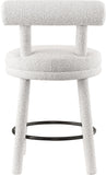 Parlor Counter Stools Set of 2 - Stylish Boucle Upholstered Seating with Solid Wood Frame & Footrest