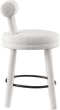 Parlor Counter Stools Set of 2 - Stylish Boucle Upholstered Seating with Solid Wood Frame & Footrest