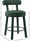 Parlor Counter Stools Set of 2 - Stylish Boucle Upholstered Seating with Solid Wood Frame & Footrest