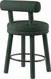 Parlor Counter Stools Set of 2 - Stylish Boucle Upholstered Seating with Solid Wood Frame & Footrest