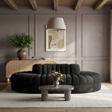 Rummi - Oval Velvet Performance Fabric Upholstered 6 Piece Modular Sectional