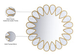Shell Glass Contemporary Mirror - Stunning 32" Gold Framed Accent with Shell Details for Any Room