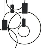 Hong Kong LED Circular Chandelier // Matte Black