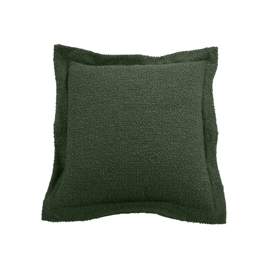 Scroll Puff Ottoman Cover & Cushion- Barbet Forest/Black
