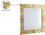 Golda Gold Leaf Starburst Mirror - Hand-Carved Contemporary Design for Stunning Wall Decor 42" W