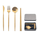 Pocket Portable Stainless Steel Spoon Set With Case
